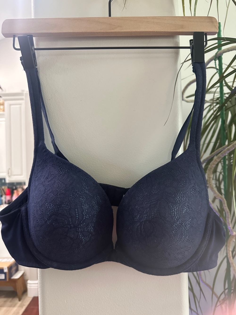 Cacique 40B Navy Lace T-Shirt Bra - Boost Plung Women Intimates & Sleepwear